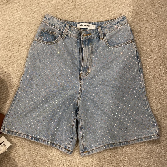 Self portrait sequin embellished denim shorts - Picture 4 of 5